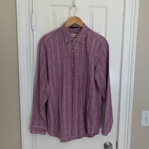 Vintage Tommy Bahama Striped Button-Up Shirt; Size Large